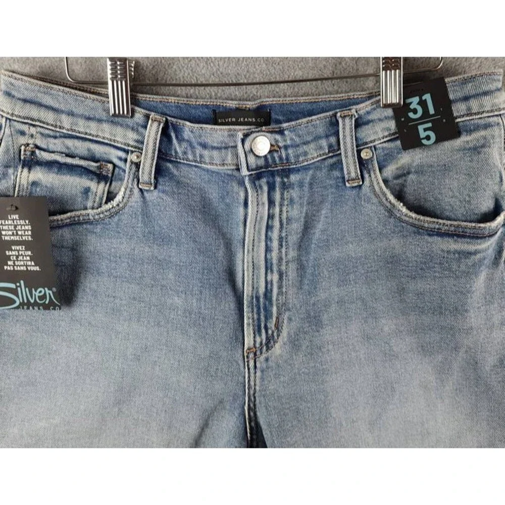 Silver Jeans Co. Highly Desirable High-Rise Shorts Women's W31/L5 Indigo Denim - Picture 3 of 15